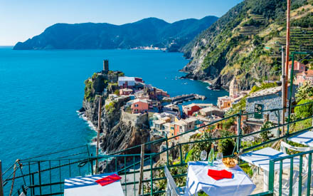 La Torre restaurant with a view of Vernazza, Cinque Terre