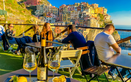 Aperitif before sunset, Manarola, Cinque Terre