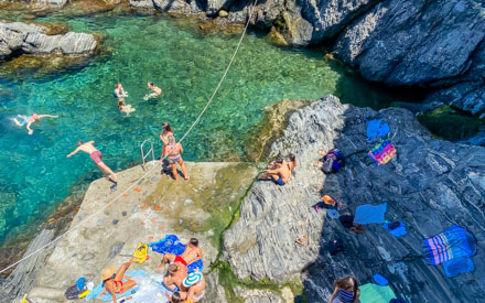 Small beach in the center of the village, Manarola, Cinque Terre