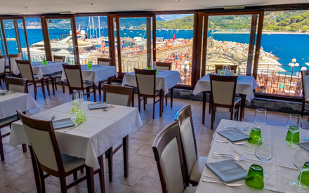 Restaurant with a view of the strait in Portovenere, Cinque Terre