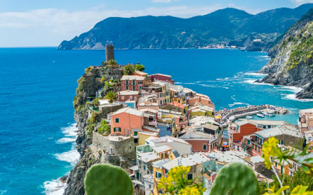 View of the village from the Blue Path, Vernazza, Cinque Terre