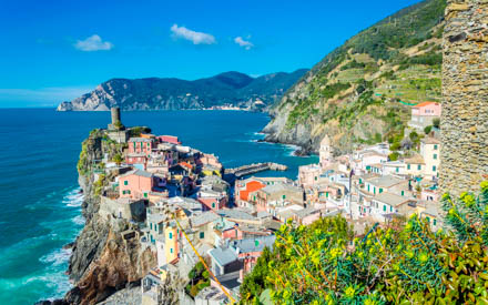 View of the village from the Blue Path, Vernazza, Cinque Terre
