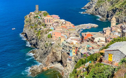 View of Vernazza from the trail to Corniglia, Cinque Terre